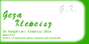 geza klepeisz business card